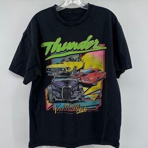Vintage Thunder Kustom Club John Galt Garage Racing Graphic Tee Men’s Large